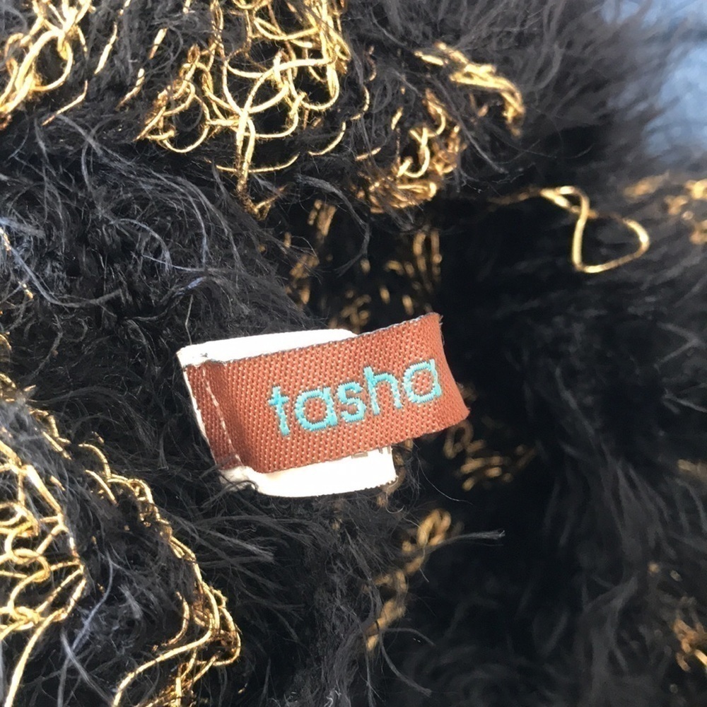 Tasha knitted gold thread black pho fur size M/L - Picture 5 of 7